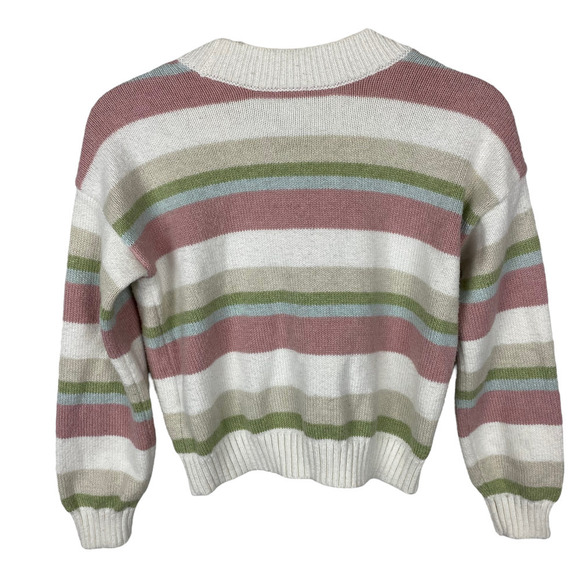 Abercrombie and Fitch Y2K Striped Cropped Button Front Cardigan XS - Picture 2 of 3